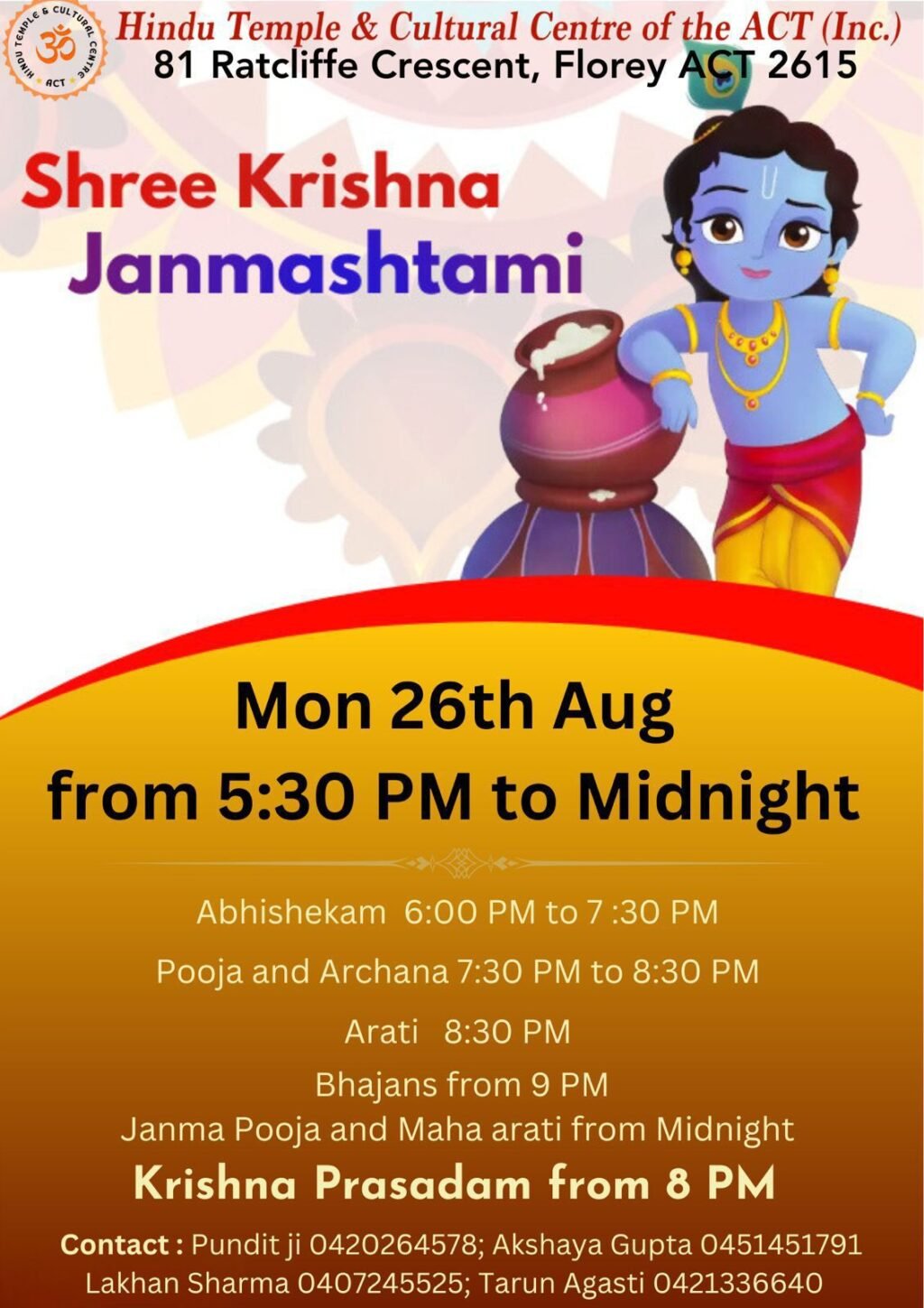 Shri Krishna Ashtami 26 Aug 24