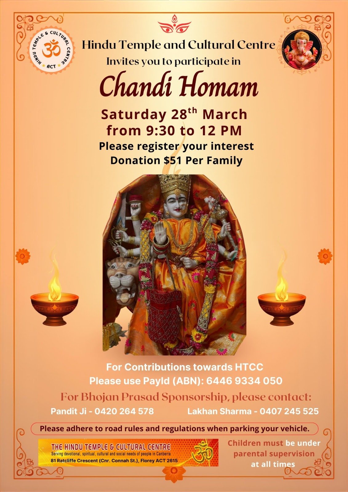 Chandi Homam on Sat 28 March 2026