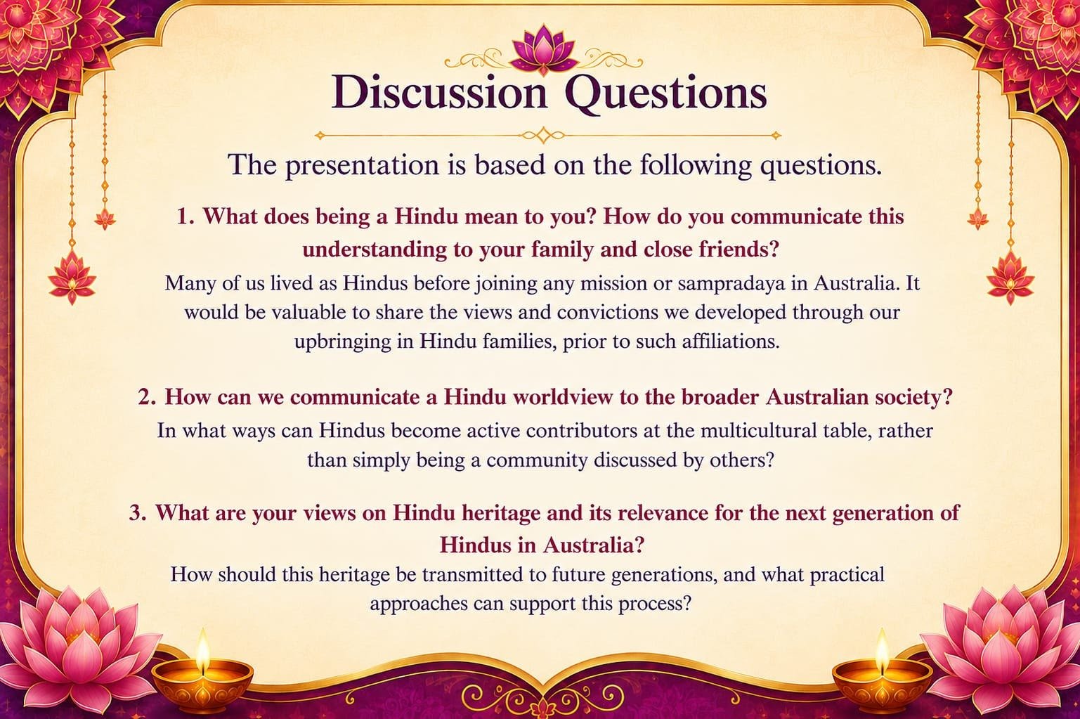 Hindu Heritage Webinar Series Details