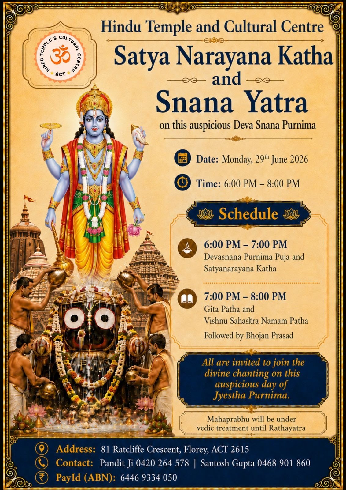 Satyanarayan Katha and Prabhu Jagannath Sanan Yatra - Bhojan-Prasad